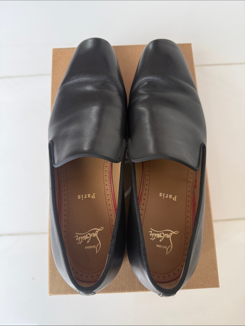 Christian Louboutin Dandelion Leather Loafers black slip on